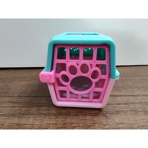 Mattel Barbie Doll Pet Boutique Dog Cat Carrier Pink Teal Embossed CARRIER ONLY